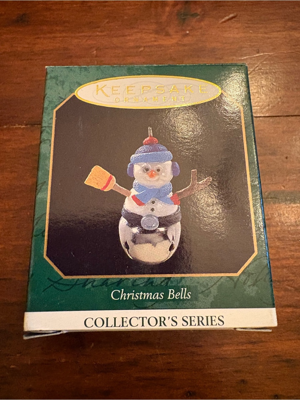 KEEPSAKE Green and White Christmas Bells Ornament-miniature